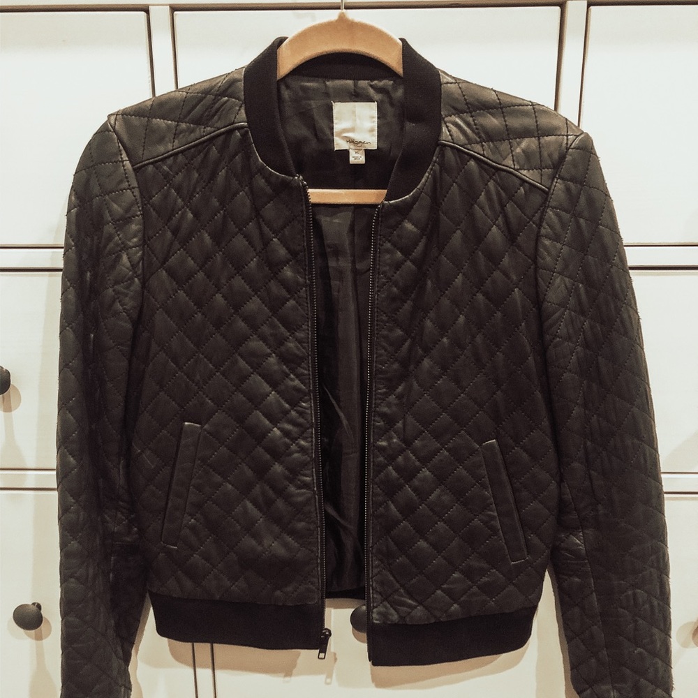 Genuine Leather Bomber Jacket